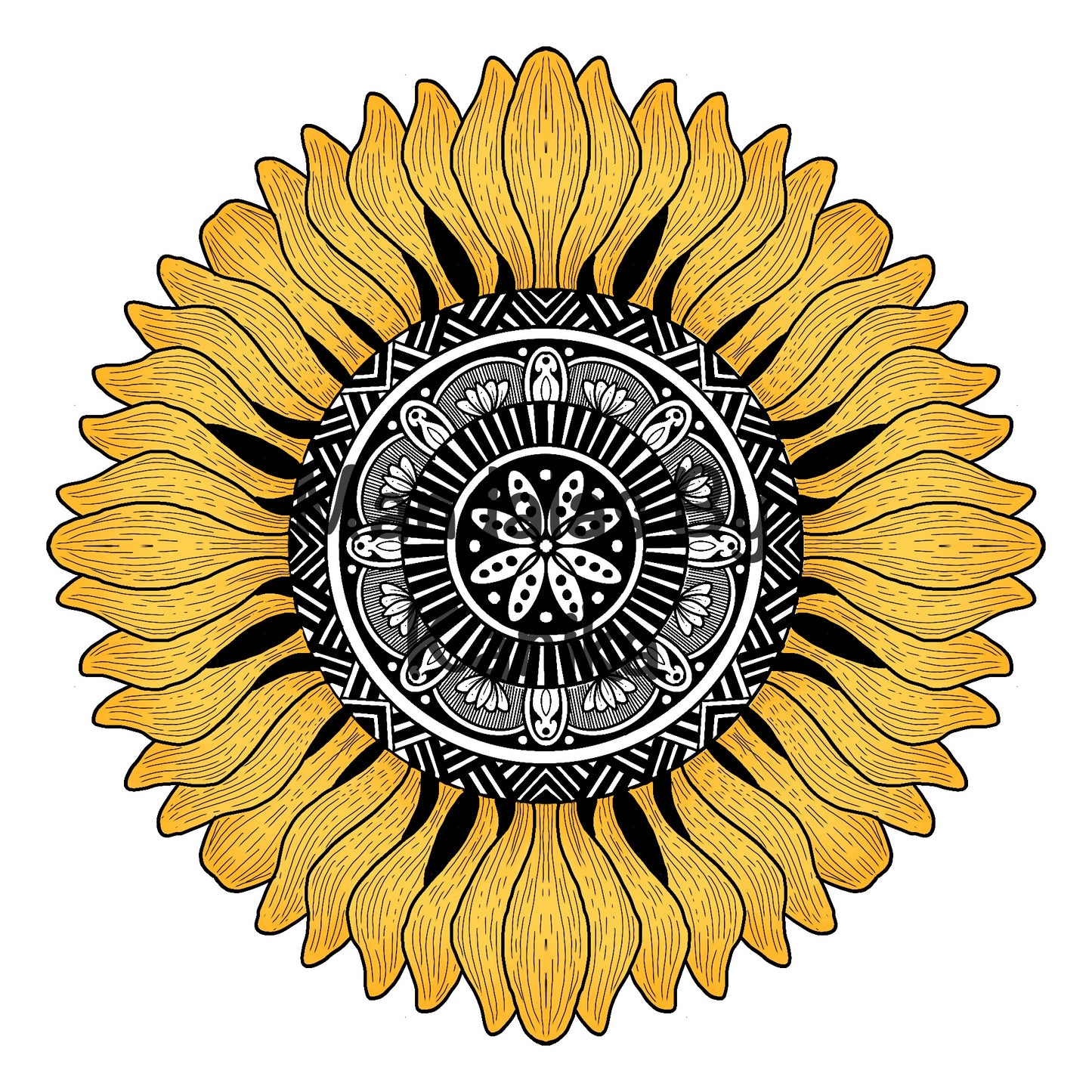 Sunflower Mandala Digital Print