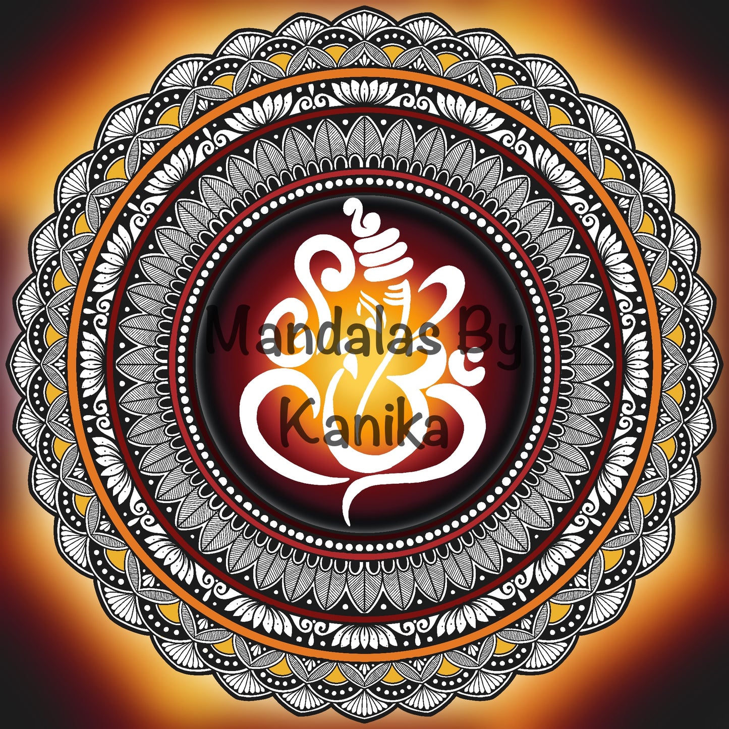Ganesha Mandala Digital Print
