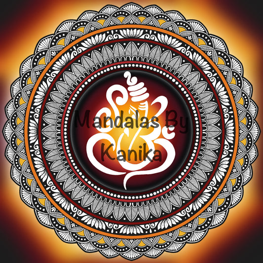 Ganesha Mandala Digital Print